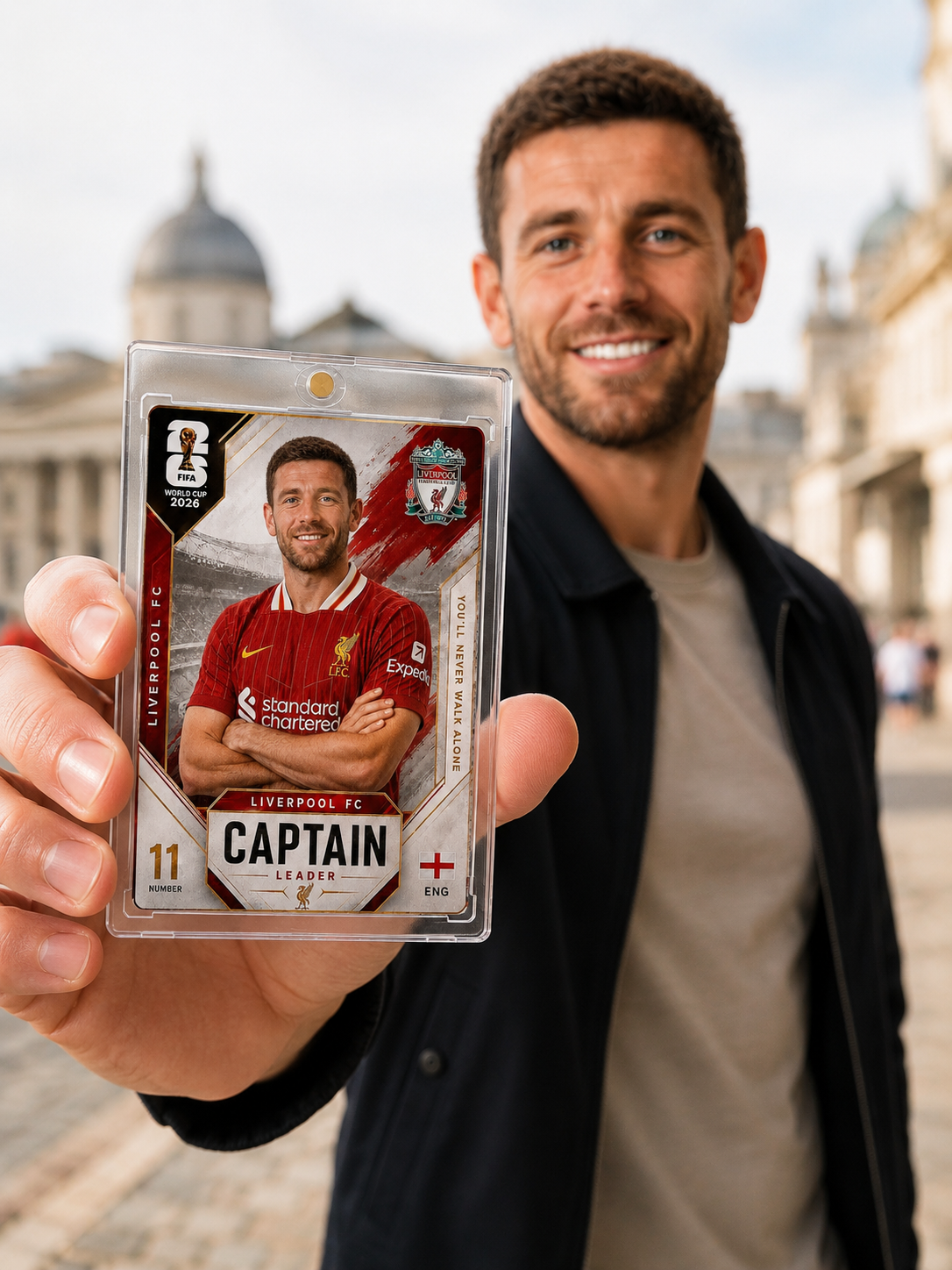 Personalised trading card branding example
